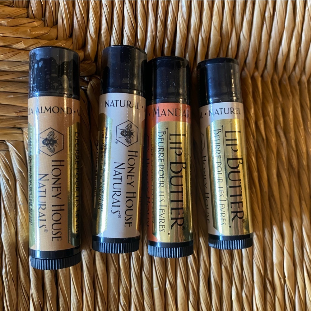 Lot Honey House Naturals Lip Care Butter mandarin, almond, natural .15oz tube